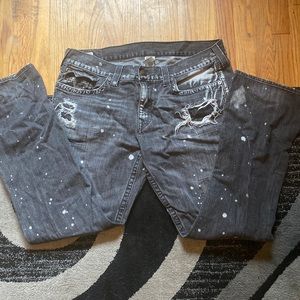 black and white true religion jeans